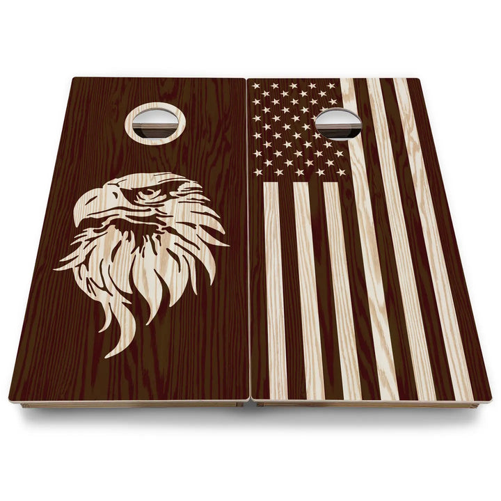 Eagle Flag Cornhole Boards - Backyard Series