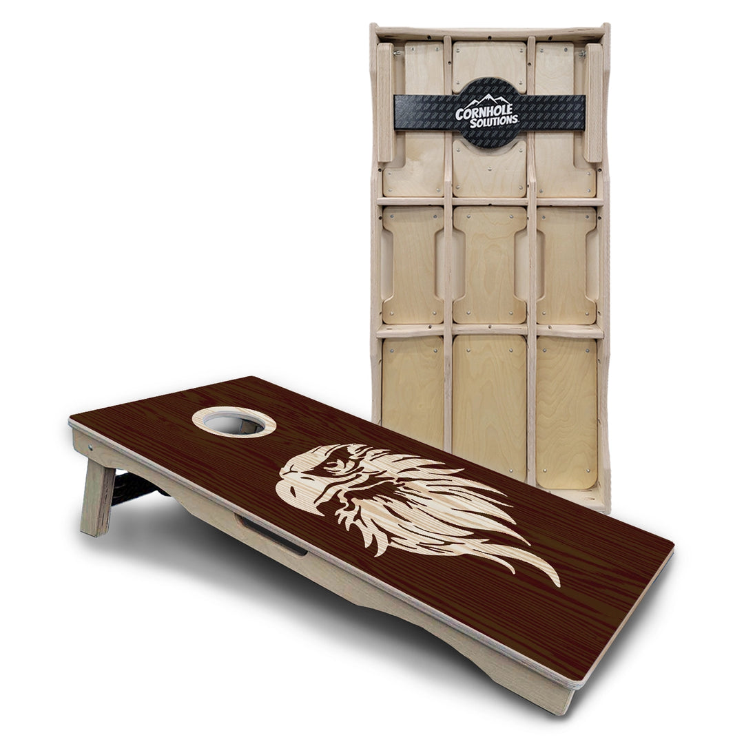 Stain Look Eagle & Flag Cornhole Boards – Pro Lite or Pro Elite