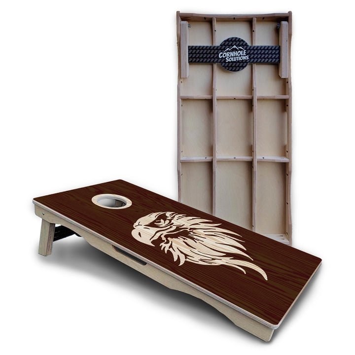 Stain Look Eagle & Flag Cornhole Boards – Pro Lite or Pro Elite