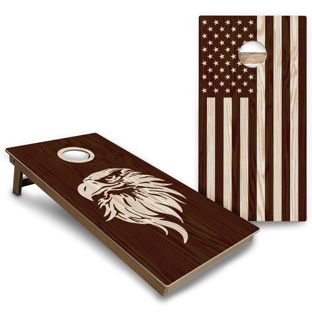 Eagle Flag Cornhole Boards - Backyard Series