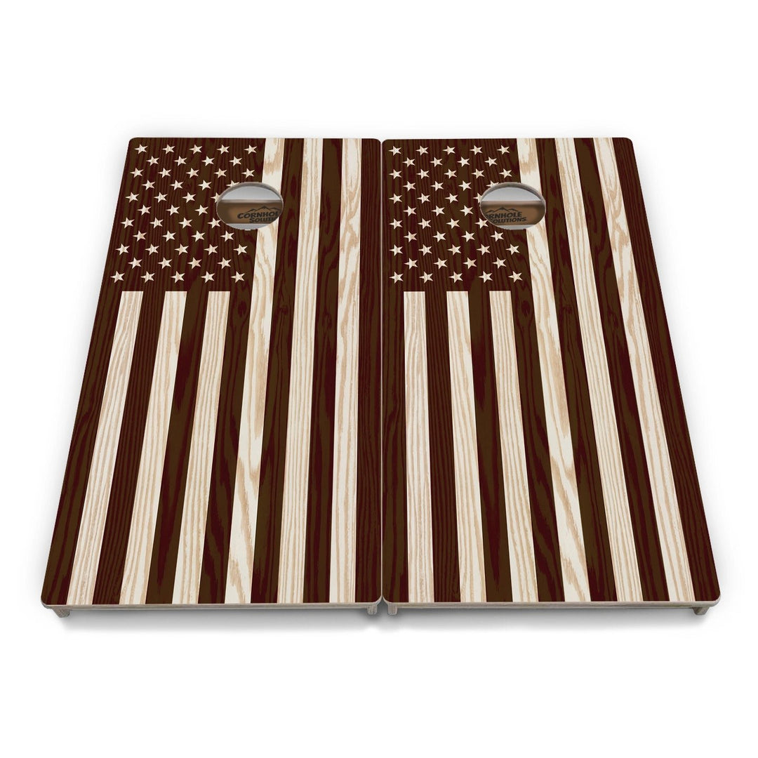Stain Look Eagle & Flag Cornhole Boards – Tournament Series