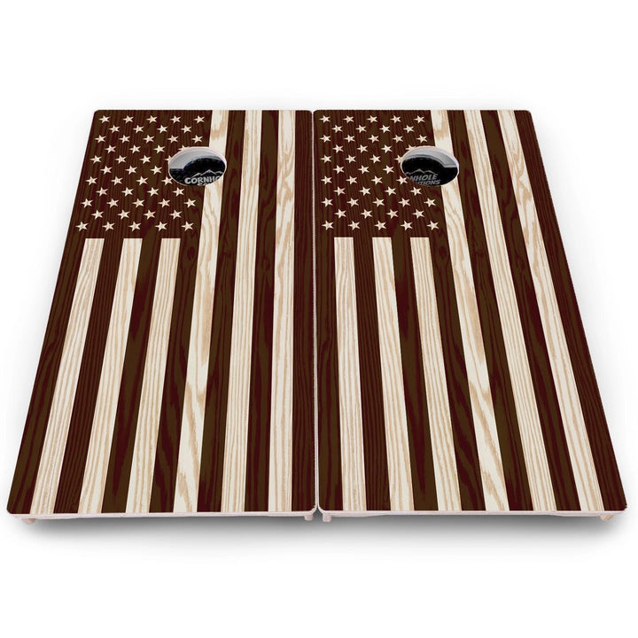 Stain Look Eagle & Flag Cornhole Boards – Pro Lite or Pro Elite