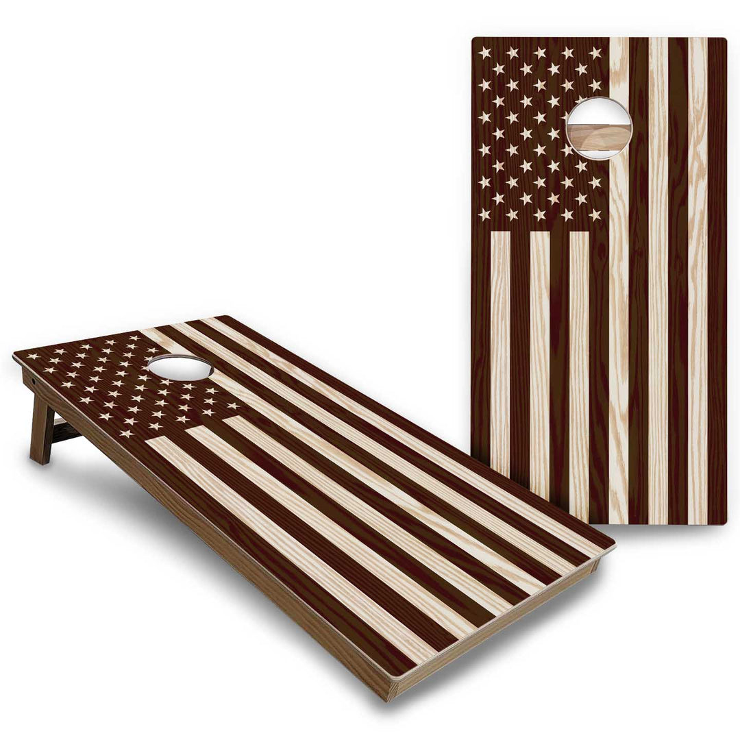 Eagle Flag Cornhole Boards - Backyard Series