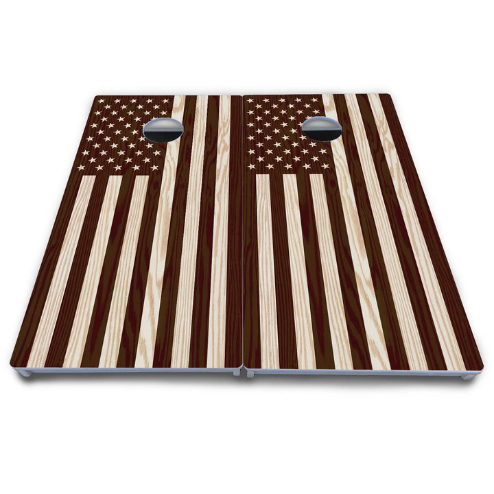 Stained Flag & Eagle Cornhole Boards - All Weather Series