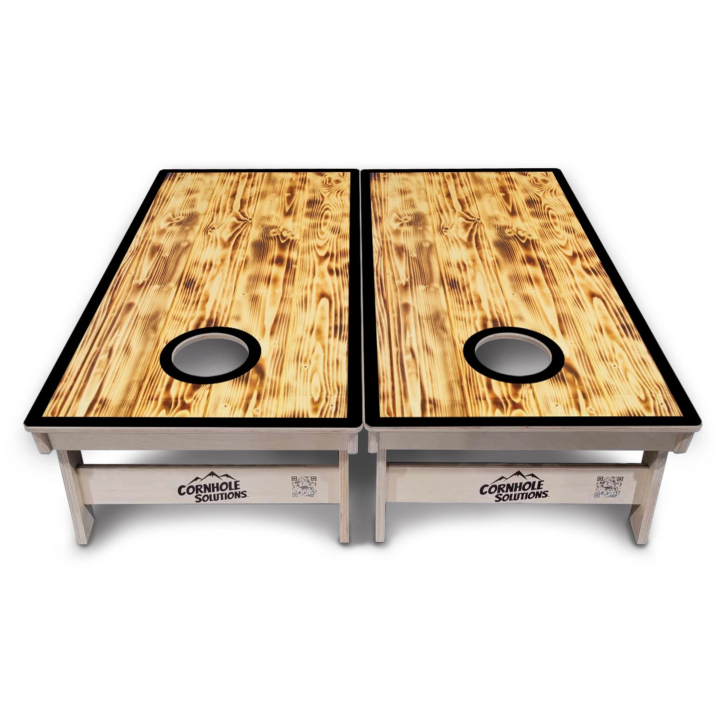 Burnt Wood Black Border Cornhole Boards – Tournament Series