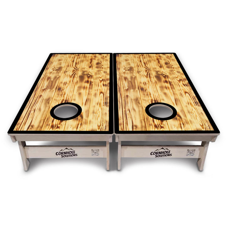 Burnt Wood Black Border Cornhole Boards – Tournament Series