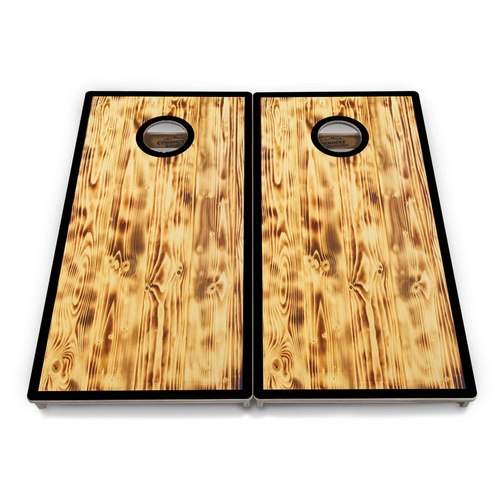 Burnt Wood Black Border Cornhole Boards – Tournament Series