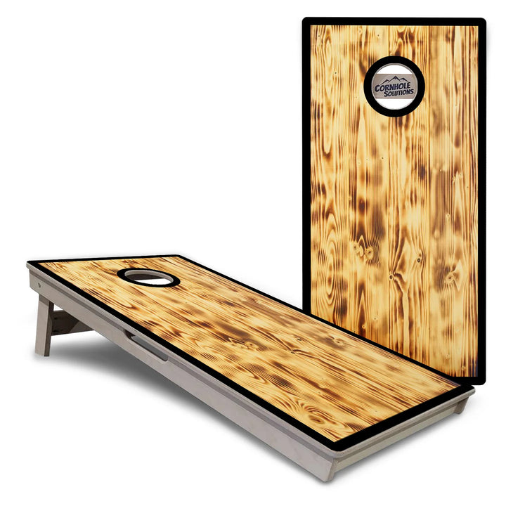 Burnt Wood Black Border Cornhole Boards – Tournament Series