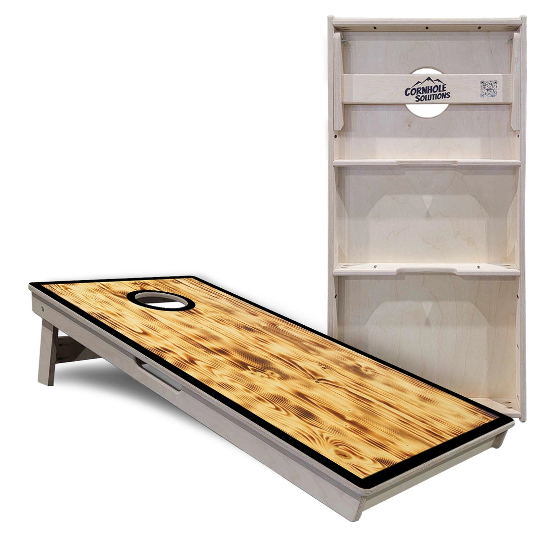 Burnt Wood Black Border Cornhole Boards – Tournament Series