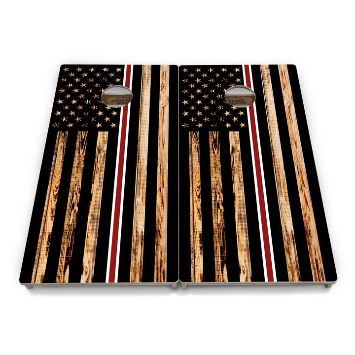 First Responder Rustic Flag Cornhole Boards – Tournament Series
