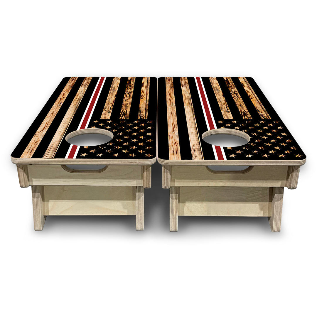 Mini Cornhole Boards - Nurse Thin Line Flag