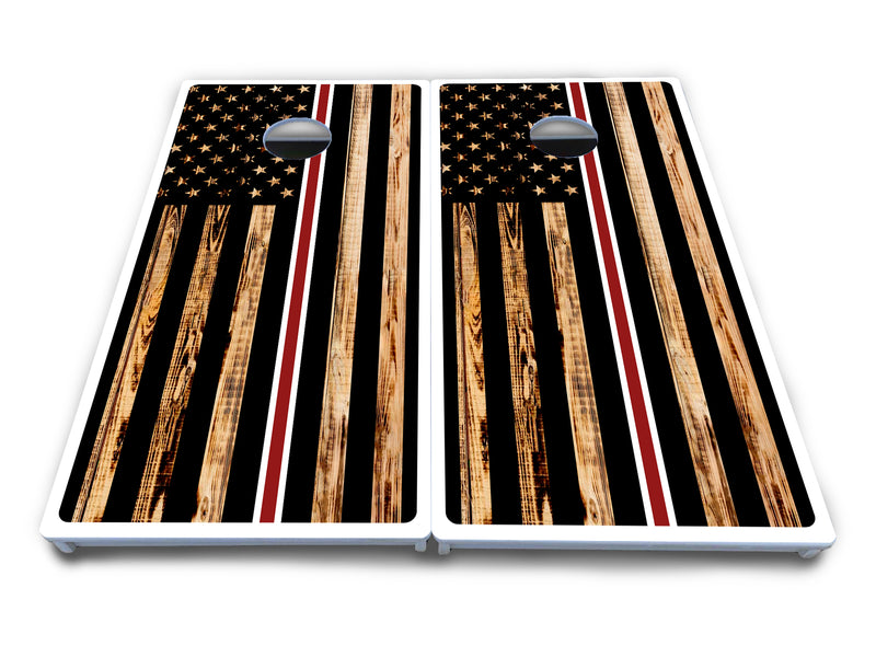 Waterproof - Nurse Thin Line Flag - All Weather Boards "Outdoor Solution" 18mm(3/4")Direct UV Printed - Regulation 2' by 4' Cornhole Boards (Set of 2 Boards) Double Thick Legs, with Leg Brace & Dual Support Braces!