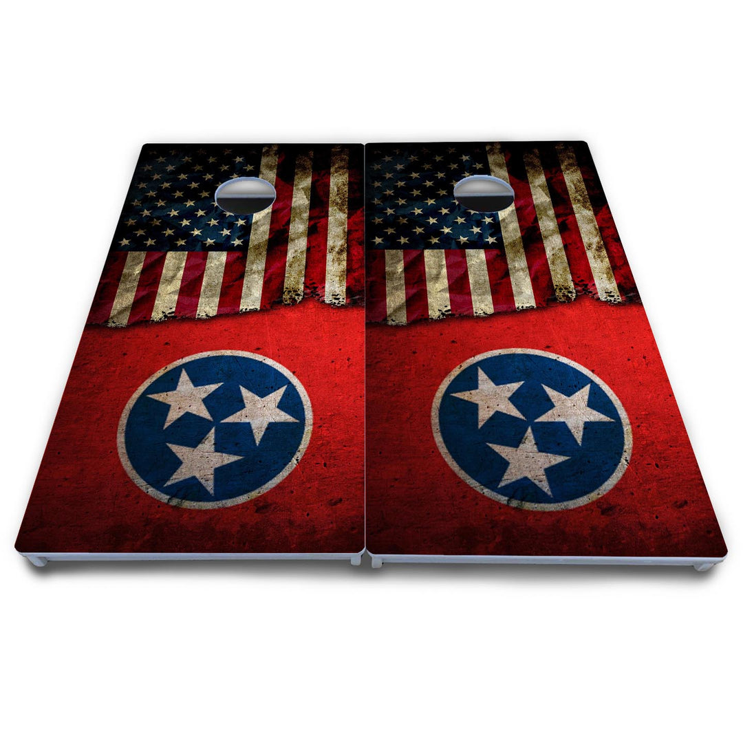 TN/USA Red Flag Cornhole Boards - All Weather Series