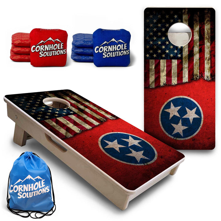 TN USA Flag - Mini or Vacation Size Cornhole Boards