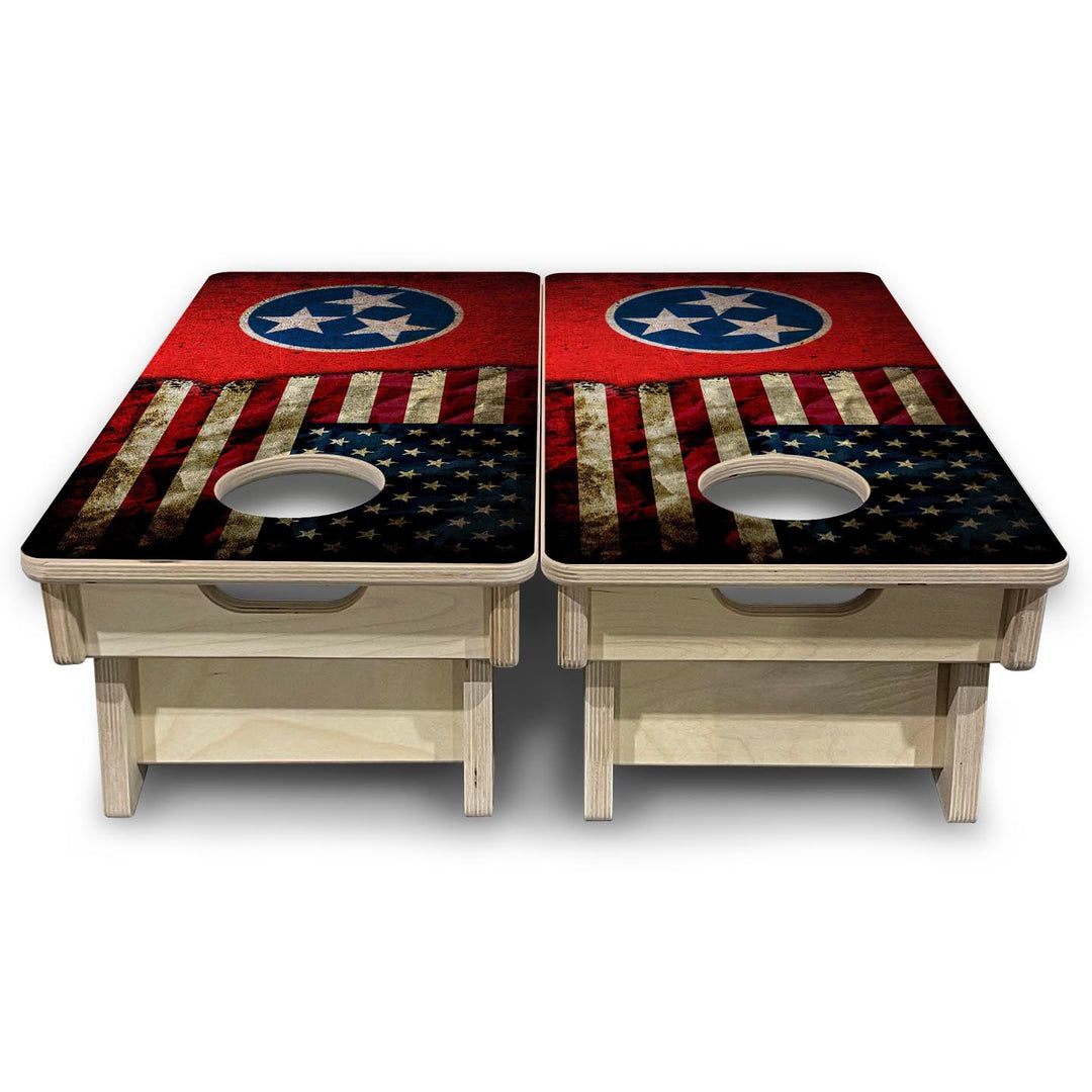 TN USA Flag - Mini or Vacation Size Cornhole Boards