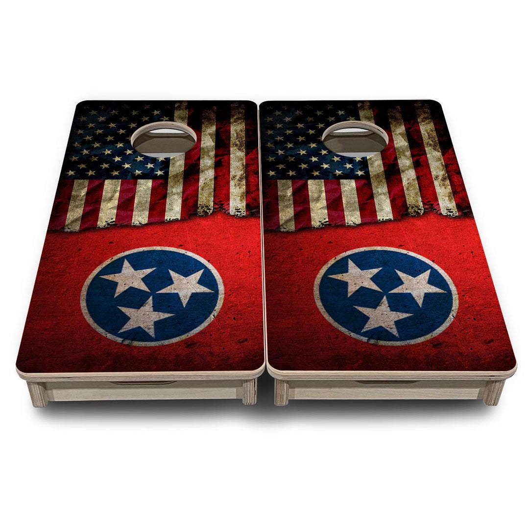TN USA Flag - Mini or Vacation Size Cornhole Boards