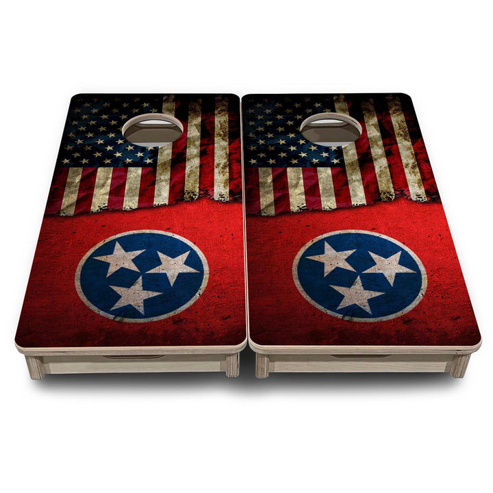 TN USA Flag - Mini or Vacation Size Cornhole Boards