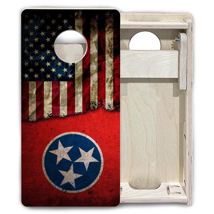 TN USA Flag - Mini or Vacation Size Cornhole Boards