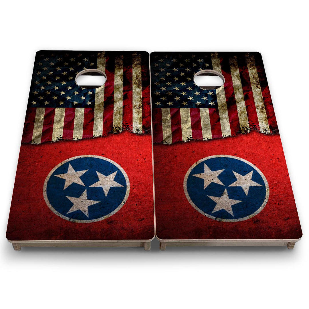 TN USA Flag - Mini or Vacation Size Cornhole Boards