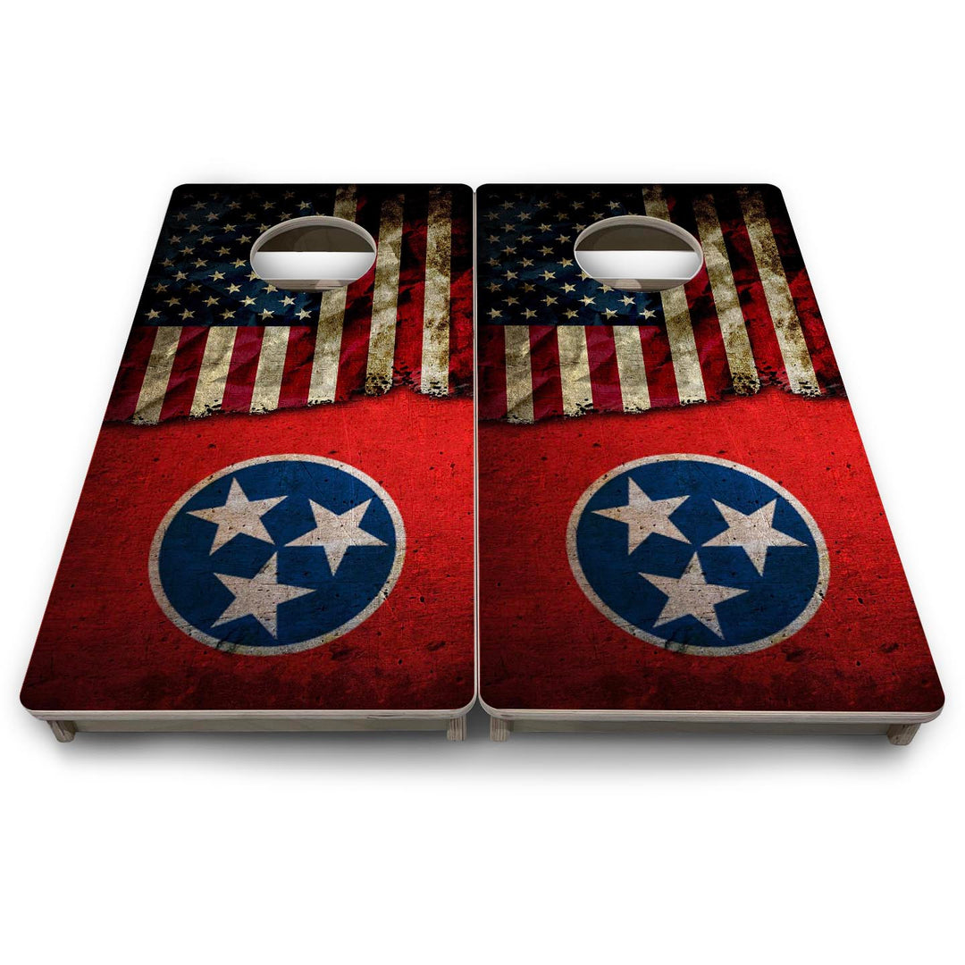 TN USA Flag - Mini or Vacation Size Cornhole Boards