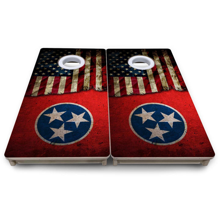 TN USA Flag - Mini or Vacation Size Cornhole Boards