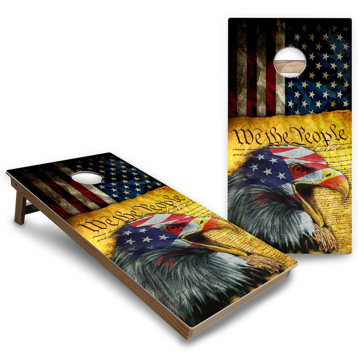 Eagle Flag Cornhole Boards - Backyard Series