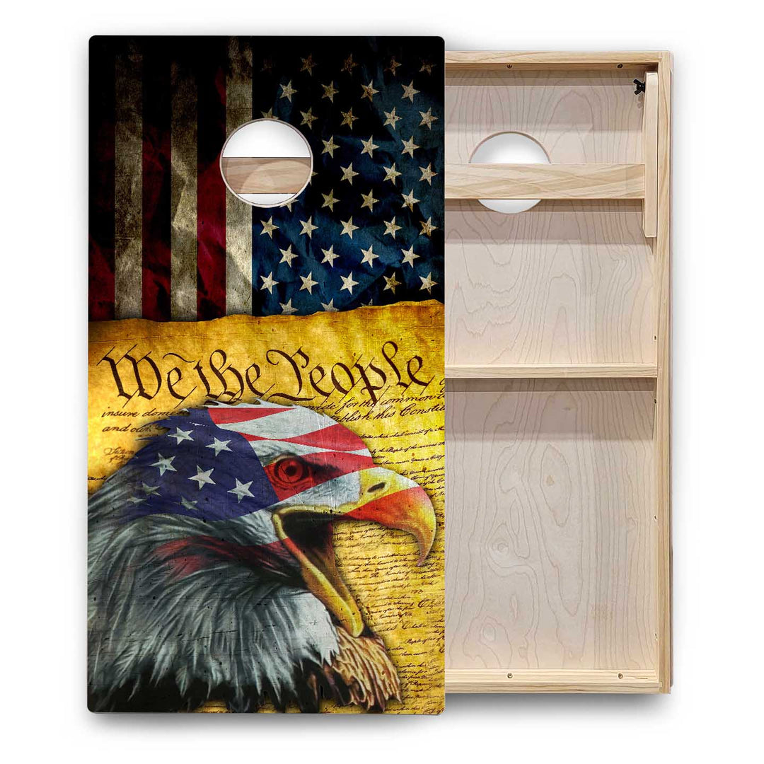 Eagle Flag Cornhole Boards - Backyard Series