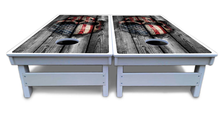Skull Flag Cornhole Boards - All Weather Series