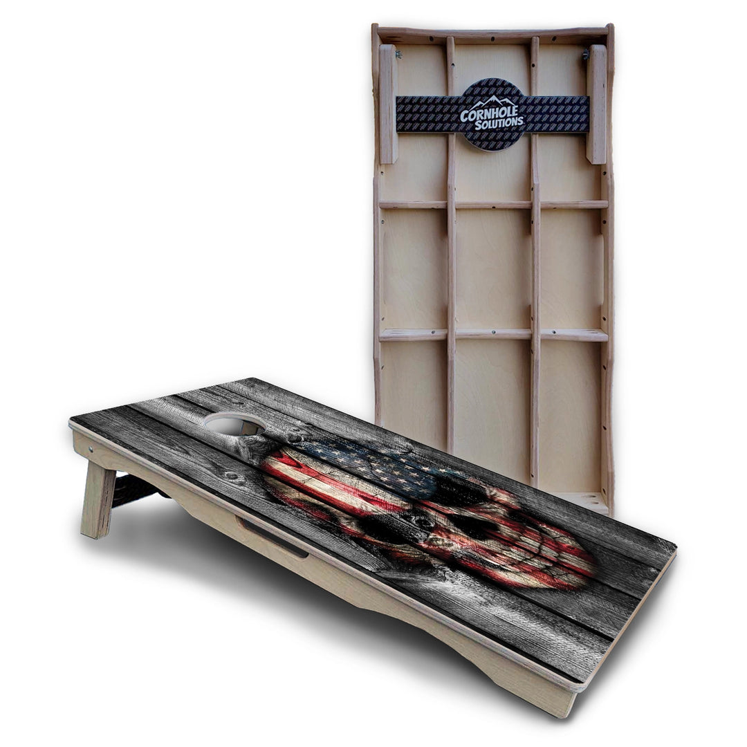 Skull Flag Cornhole Boards – Pro Lite or Pro Elite