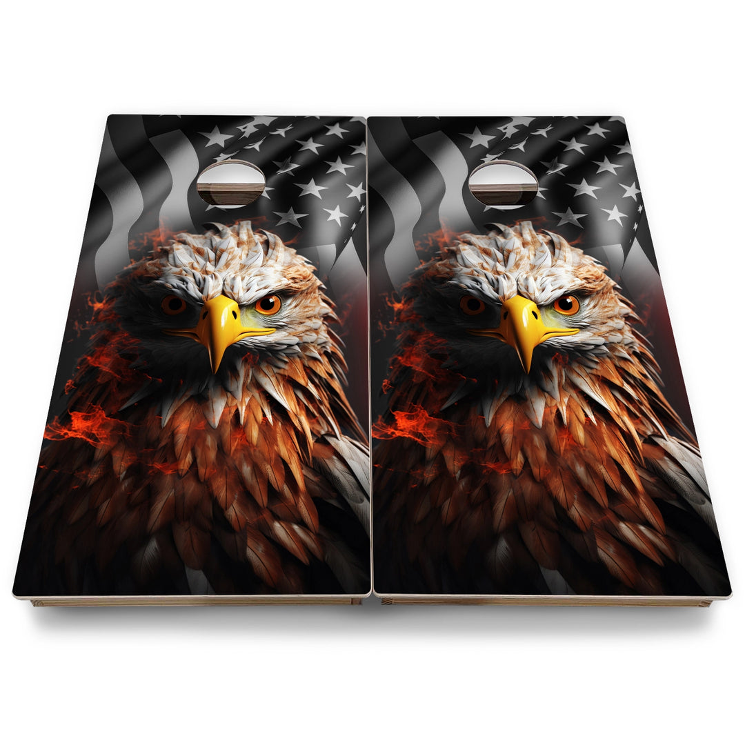 Eagle Flag Cornhole Boards - Backyard Series
