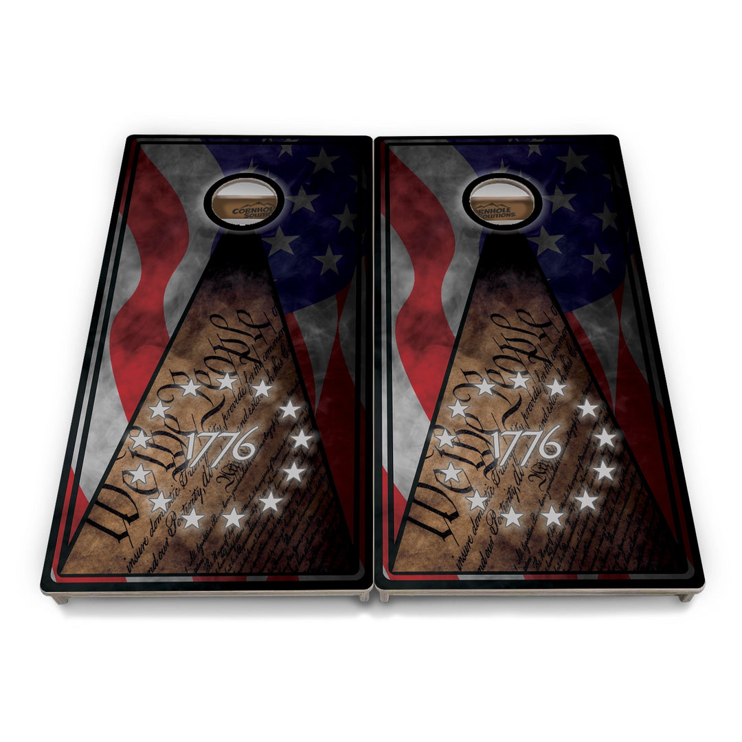 Rustic & Wavy Flag Collection Cornhole Boards – Tournament Series
