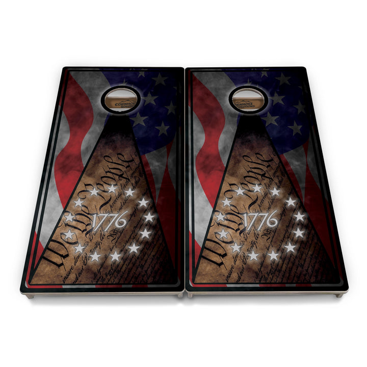 Rustic & Wavy Flag Collection Cornhole Boards – Tournament Series