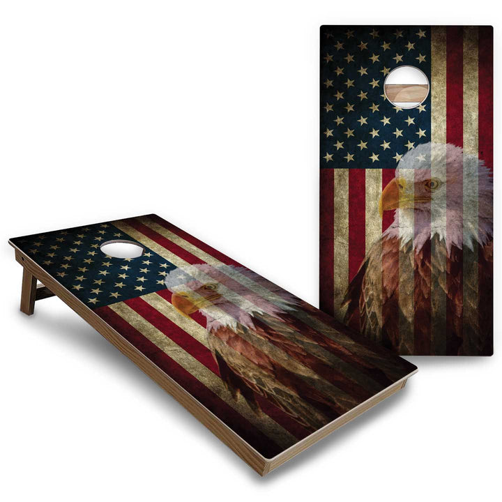 Eagle Flag Cornhole Boards - Backyard Series