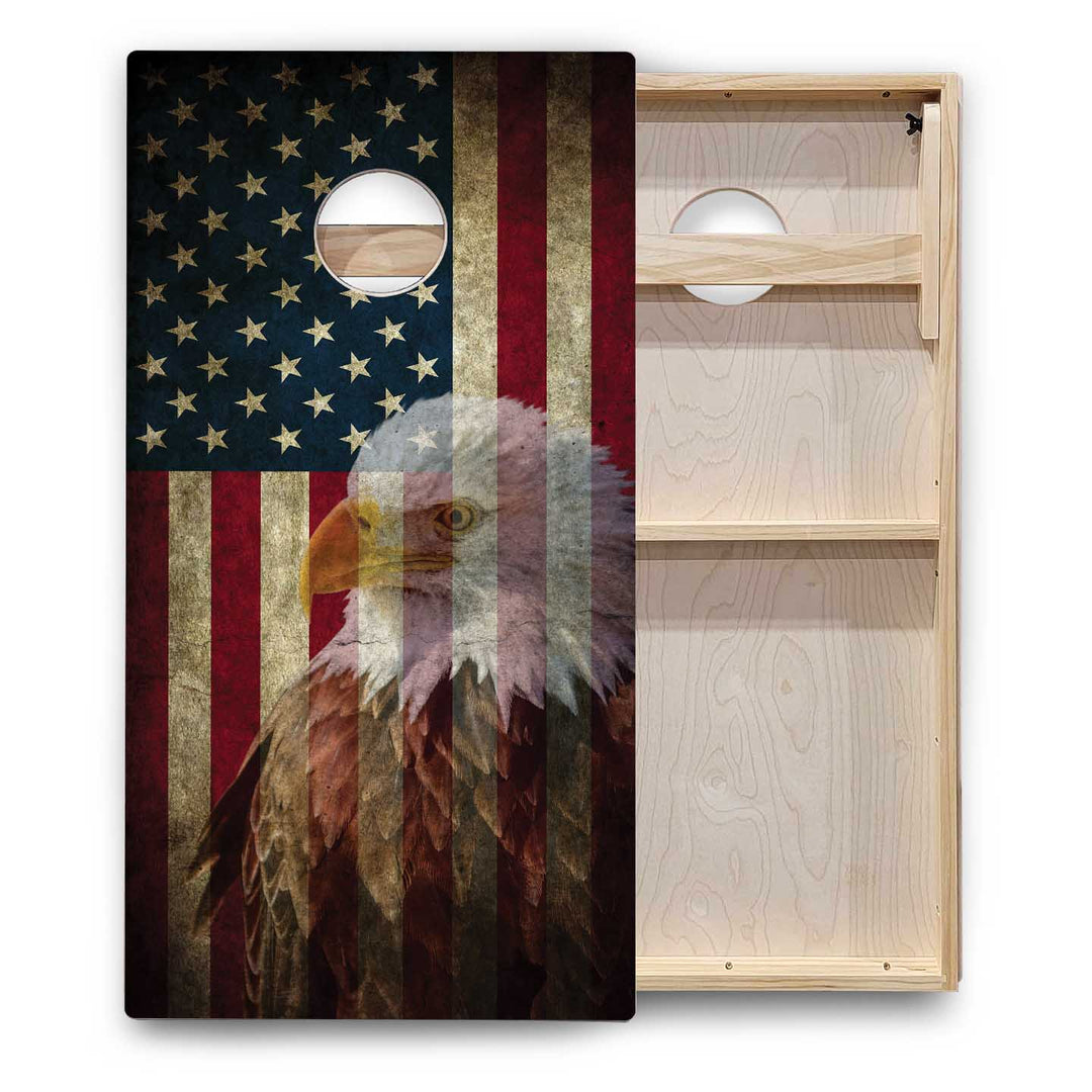 Eagle Flag Cornhole Boards - Backyard Series