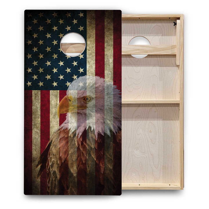 Eagle Flag Cornhole Boards - Backyard Series