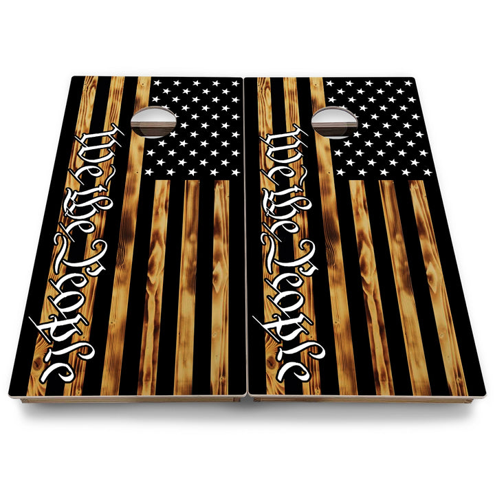Burnt Flag Cornhole Boards - Backyard Series