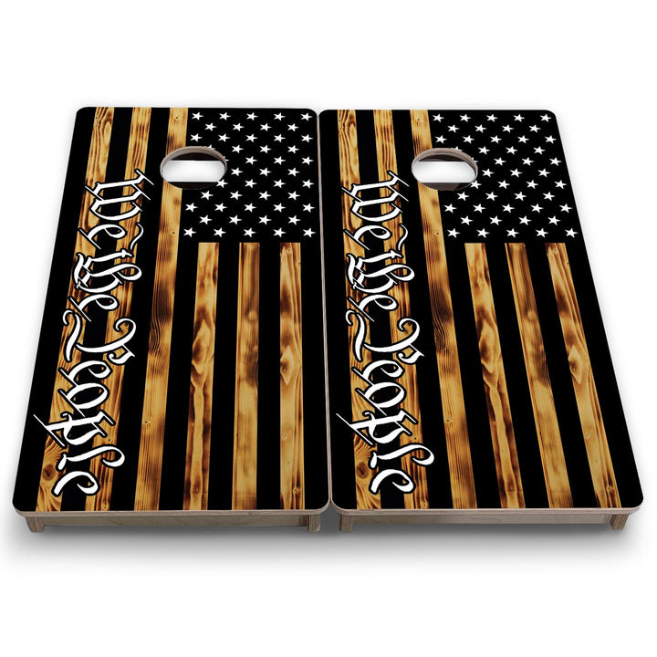 WTP Burnt Flag - Mini or Vacation Size Cornhole Boards