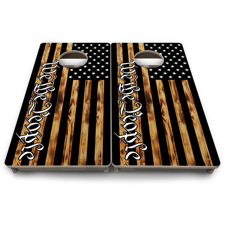 WTP Burnt Flag - Mini or Vacation Size Cornhole Boards