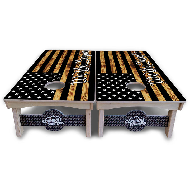 Rustic WTP Flag Cornhole Boards – Pro Lite or Pro Elite
