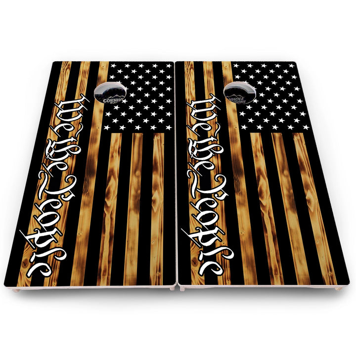Rustic WTP Flag Cornhole Boards – Pro Lite or Pro Elite