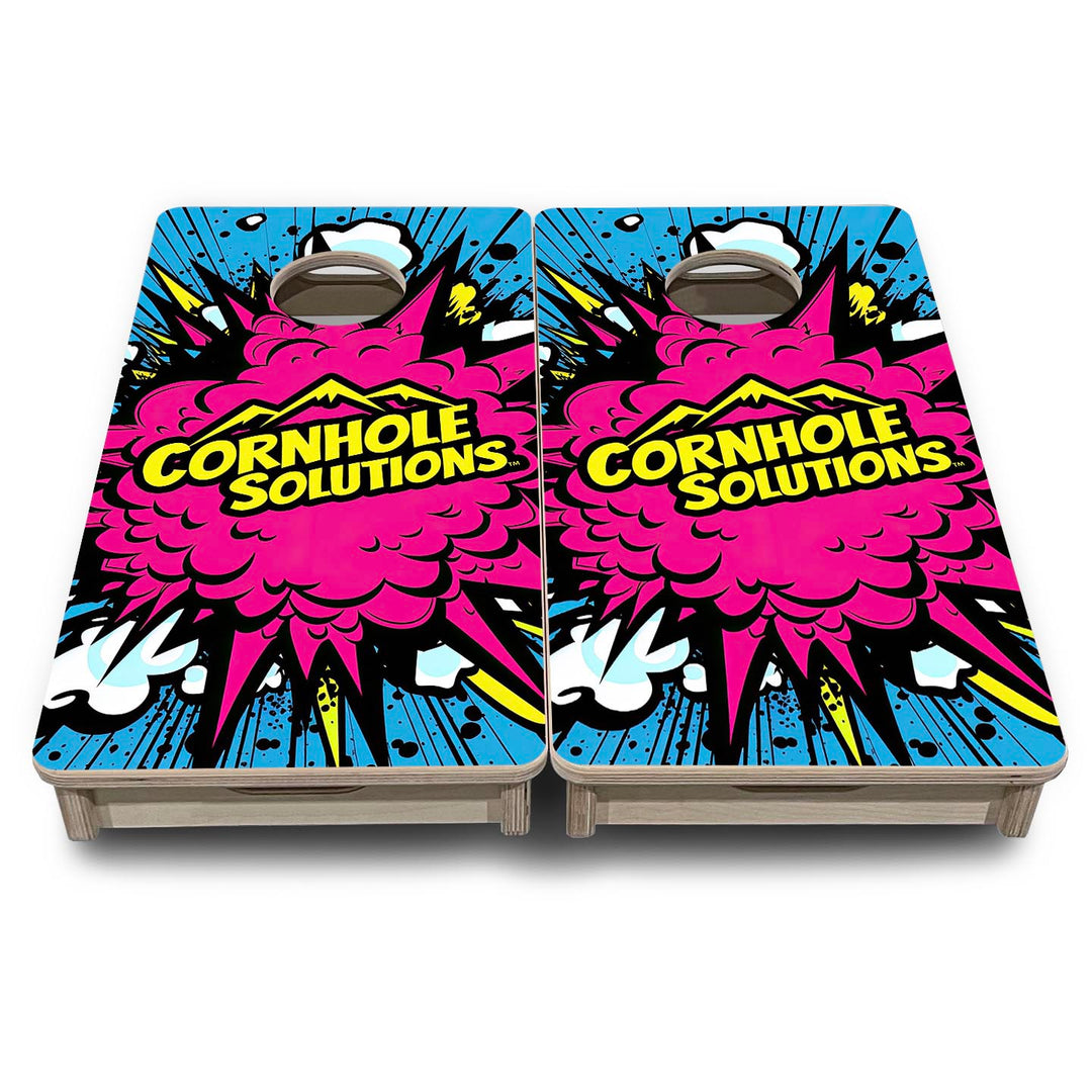 Comic Explosion CS Logo - Mini or Vacation Size Cornhole Boards