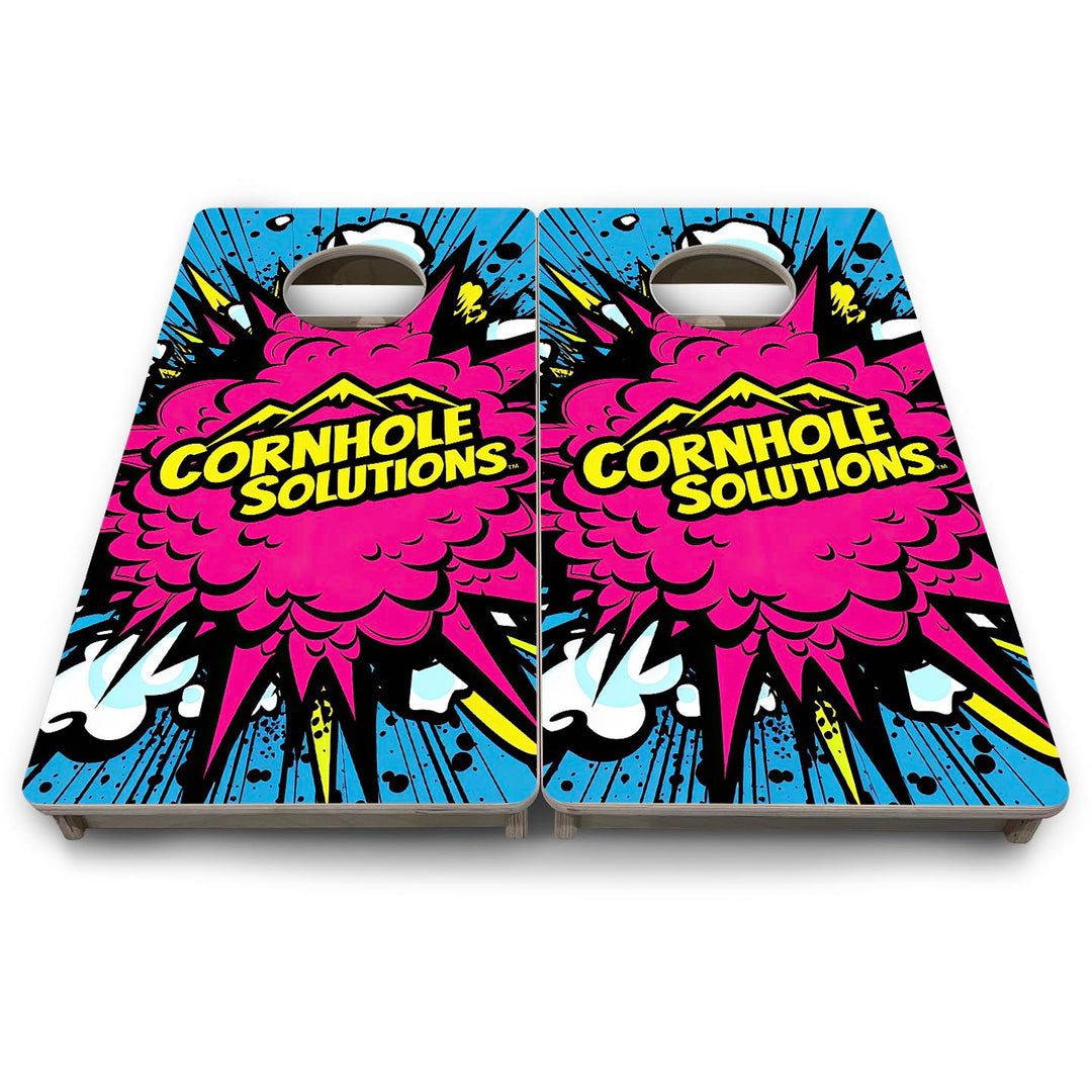 Comic Explosion CS Logo - Mini or Vacation Size Cornhole Boards