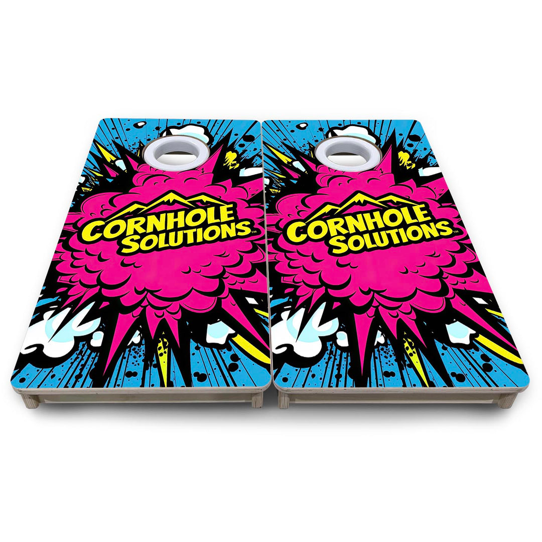 Comic Explosion CS Logo - Mini or Vacation Size Cornhole Boards