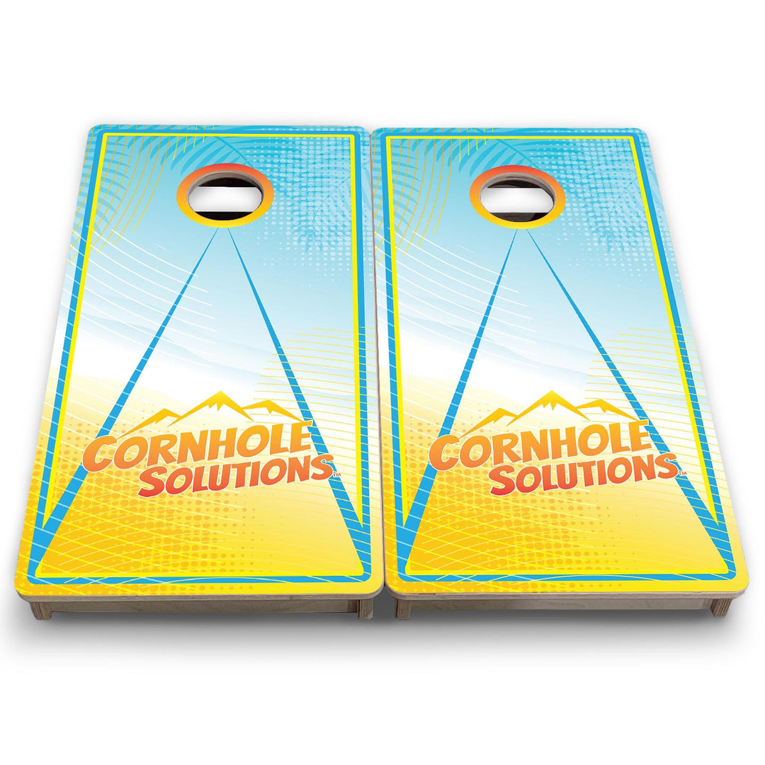 Summertime Triangle CS Logo - Mini or Vacation Size Cornhole Boards