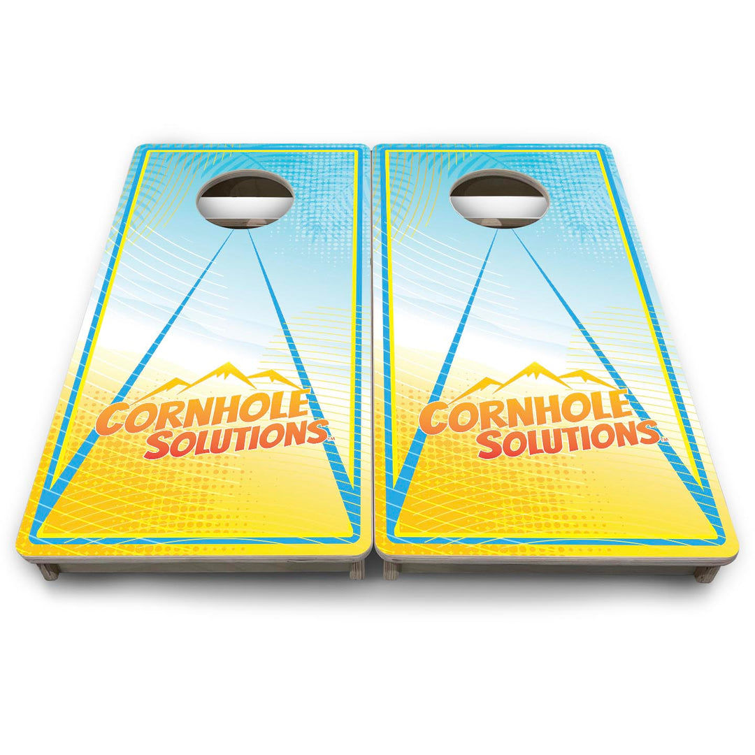 Summertime Triangle CS Logo - Mini or Vacation Size Cornhole Boards