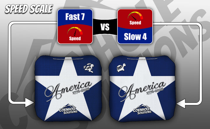 America Stars & Stripes - Pro Style REC Cornhole Bags – Regulation 6"x6" – Full Set of 8