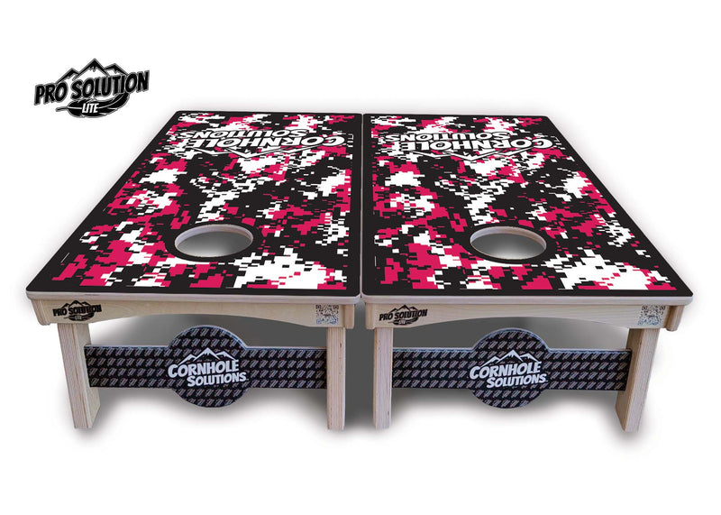 Pro Solution Elite - Digital Camo - Professional Tournament Cornhole Boards 3/4" Baltic Birch - Zero Bounce Zero Movement Vertical Interlocking Braces for Extra Weight & Stability +Double Thick Legs +Airmail Blocker