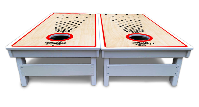 Waterproof - CS Basic Pop Design - All Weather Boards "Outdoor Solution" 18mm(3/4")Direct UV Printed - Regulation 2' by 4' Cornhole Boards (Set of 2 Boards) Double Thick Legs, with Leg Brace & Dual Support Braces!