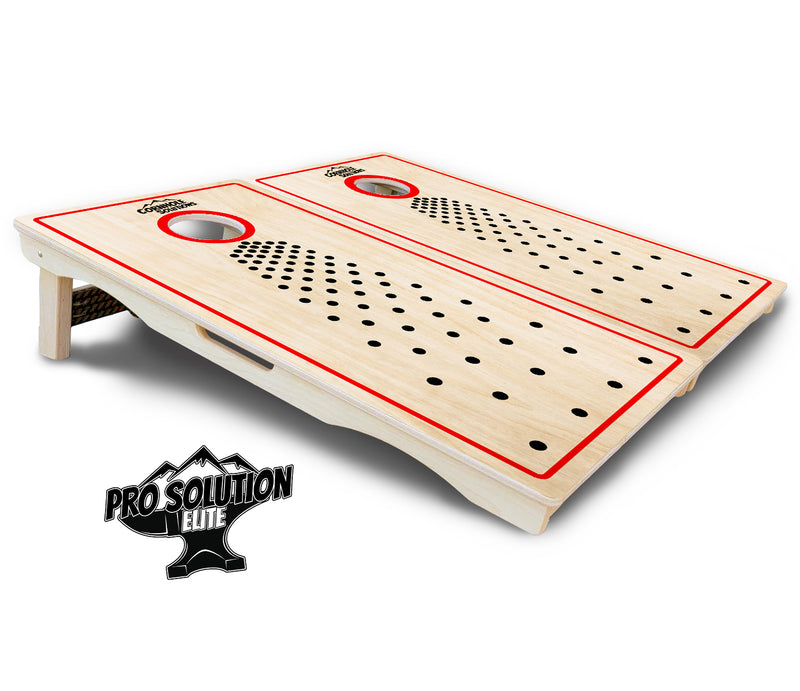 Pro Solution Elite - Basic Pop Dots CS Logo - Professional Tournament Cornhole Boards 3/4" Baltic Birch - Zero Bounce Zero Movement Vertical Interlocking Braces for Extra Weight & Stability +Double Thick Legs +Airmail Blocker