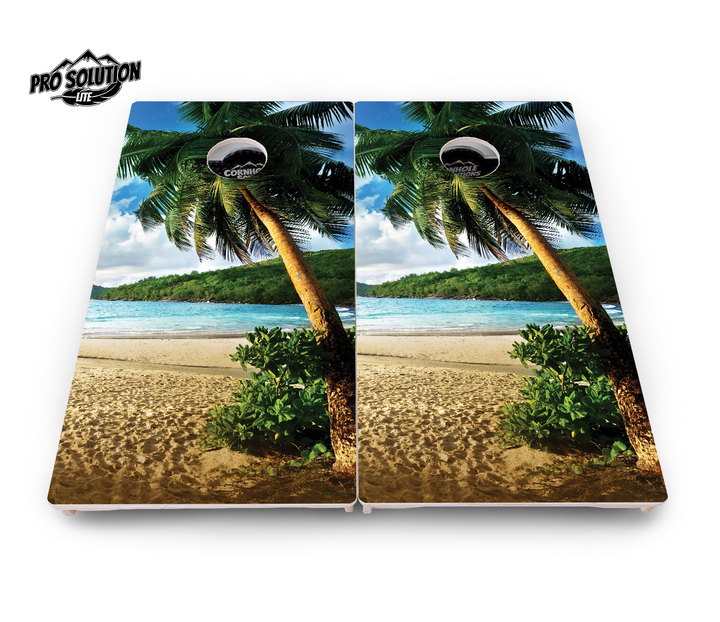 Beach Scene Cornhole Boards - Pro Solution Lite Series